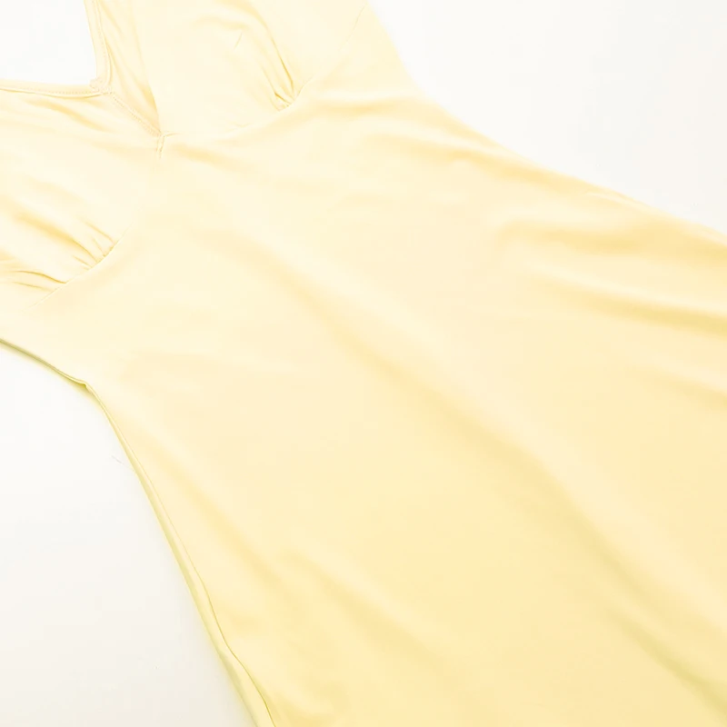 【Run Small】Women's Plain Tank Dress, Casual Sleeveless Deep V Neck Long Dress for Summer, Asymmtrical Ruffle Long Dress - Image 3