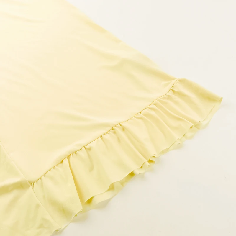 【Run Small】Women's Plain Tank Dress, Casual Sleeveless Deep V Neck Long Dress for Summer, Asymmtrical Ruffle Long Dress - Image 5