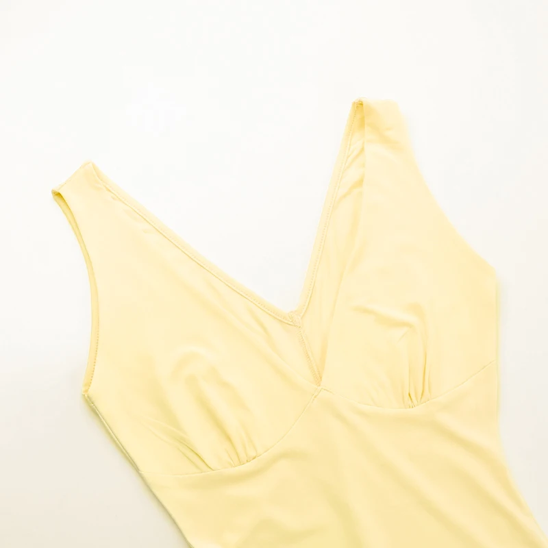 【Run Small】Women's Plain Tank Dress, Casual Sleeveless Deep V Neck Long Dress for Summer, Asymmtrical Ruffle Long Dress - Image 2