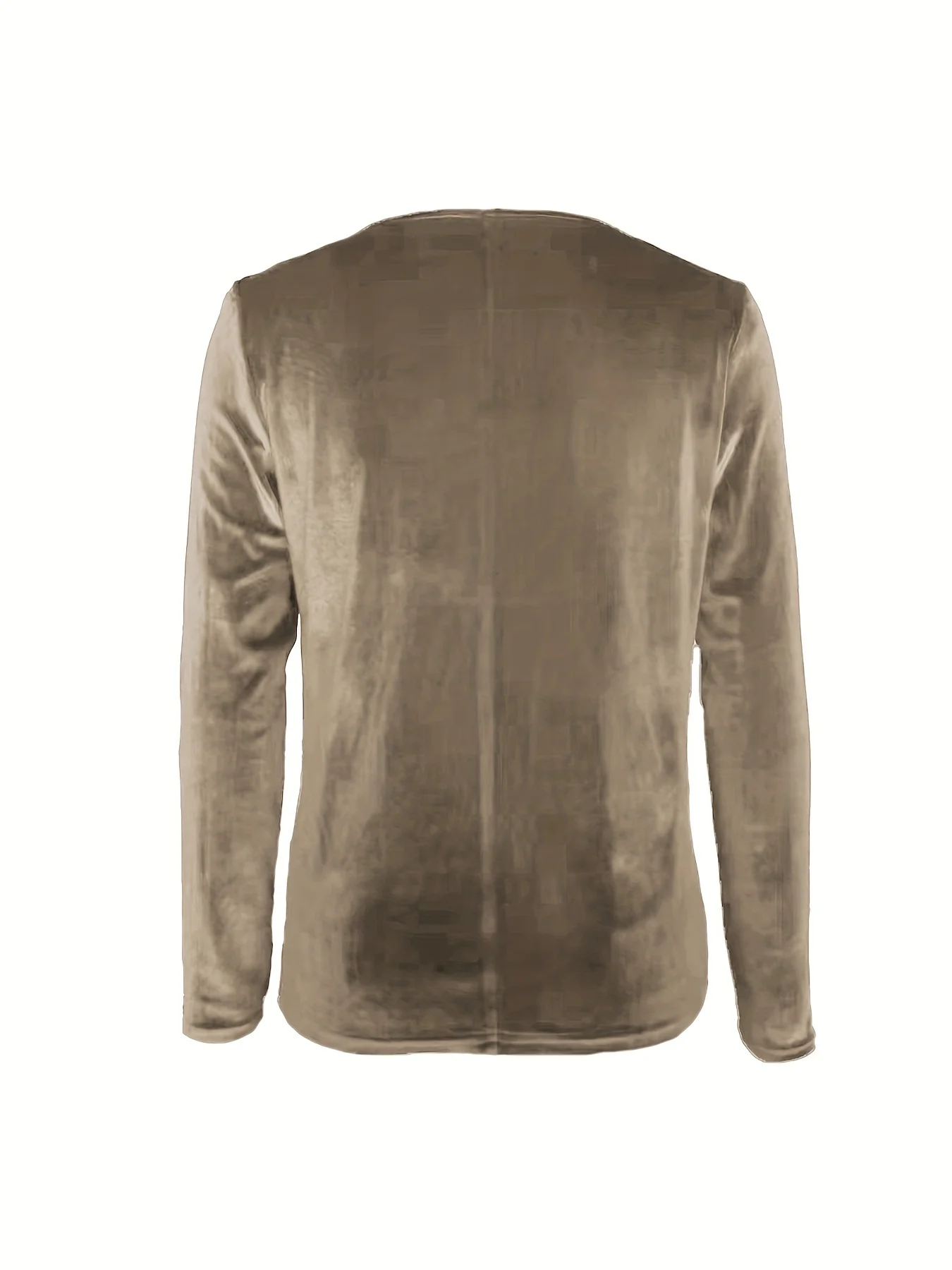 Women's Long Sleeve Cowl Neck Velvet T-shirt, Elegant Solid Color Tee For Fall and Winter, Women's Clothes For Daily Wear - Image 2